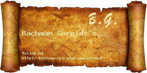 Bachman Gorgiás névjegykártya